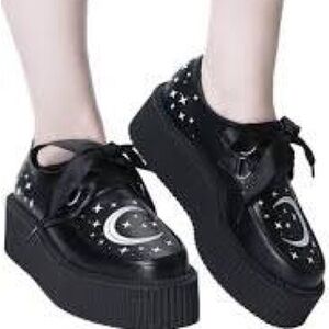 KILLSTAR Moon Beam Creepers ~ Platform Shoes in Black Size 7 Vegan Leather
